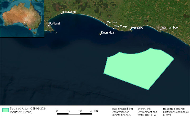 Map of Southern Ocean region declared area